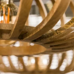 Lampes En Bois-hofstein lustre Pirmil Écru, 2 lumières