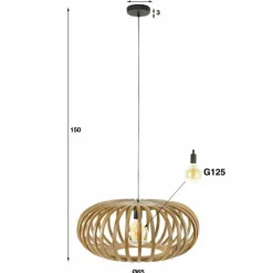 Lampes En Bois-hofstein lustre Pirmil Écru, 1 lumière