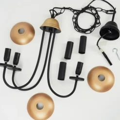 Luminaires Rustiques-hofstein Lustre Cassague Noir, 3 lumières