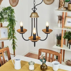 Luminaires Rustiques-hofstein Lustre Cassague Noir, 3 lumières