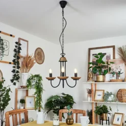 Luminaires Rustiques-hofstein Lustre Cassague Noir, 3 lumières