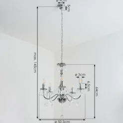 Luminaires Rustiques-hofstein Lustre Cheop Chrome, Transparent, 5 lumières