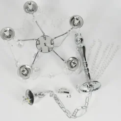 Luminaires Rustiques-hofstein Lustre Cheop Chrome, Transparent, 5 lumières