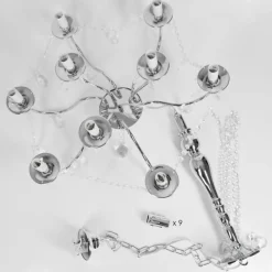 Luminaires Rustiques-hofstein Lustre Cheop Chrome, Transparent, 9 lumières