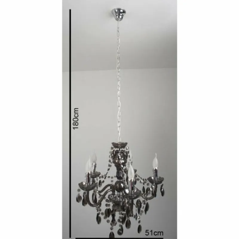 Luminaires Reality Lustre Delhi Noir, 5 lumières* Lustres