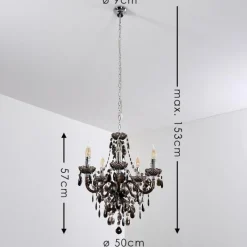 hofstein Lustre Delhi Noir, Transparent, 5 lumières