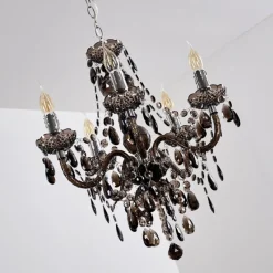 hofstein Lustre Delhi Noir, Transparent, 5 lumières