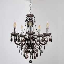 hofstein Lustre Delhi Noir, Transparent, 5 lumières