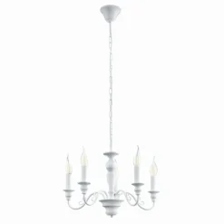 Luminaires Antiques-Luminaires Eglo Lustre Eglo CAPOSILE Blanc, 5 lumières