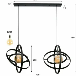 hofstein lustre Galaxy Ancien, 2 lumières* Suspensions