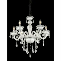 Luminaires Antiques-Luminaires Globo Lighting Lustre Globo Blanc, 6 lumières