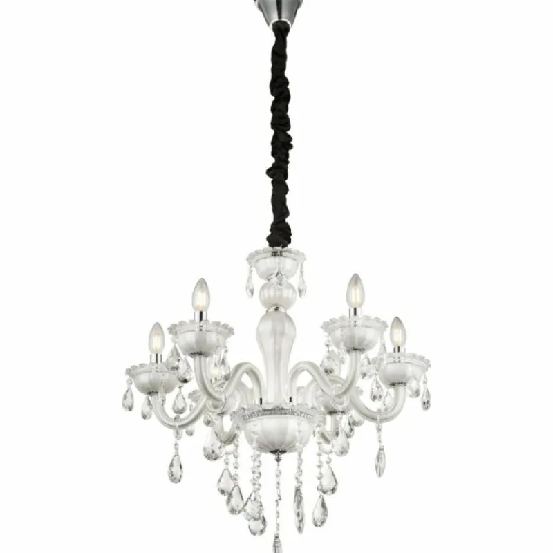 Luminaires Antiques-Luminaires Globo Lighting Lustre Globo Blanc, 6 lumières