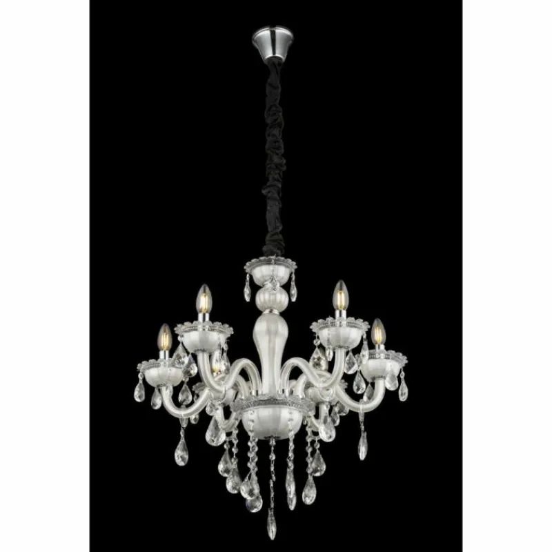 Luminaires Antiques-Luminaires Globo Lighting Lustre Globo Blanc, 6 lumières