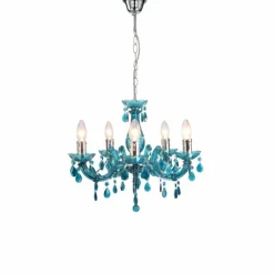 Luminaires Rustiques-Luminaires Globo Lighting Lustre Globo Cuimbra II Noir, 5 lumières