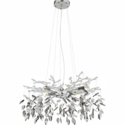 Suspension Verre Fumé-Luminaires Globo Lighting Lustre Globo DANNA Chrome, 8 lumières