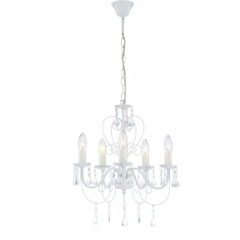 Luminaires Globo Lighting Lustre Globo PINJA Blanc, 5 lumières* Lustres