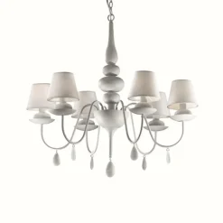 Lampes En Tissu-Luminaires Ideallux Lustre Ideal Lux BLANCHE Blanc, 6 lumières