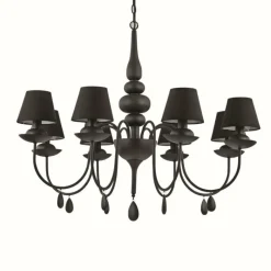 Lampes En Tissu-Luminaires Ideallux Lustre Ideal Lux BLANCHE Noir, 8 lumières
