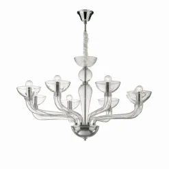 Luminaires Ideallux Lustre Ideal Lux CASANOVA Chrome, 8 lumières