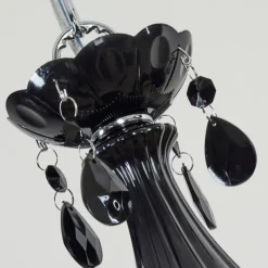 Luminaires Rustiques-hofstein Lustre Malmback Chrome, Noir, 5 lumières