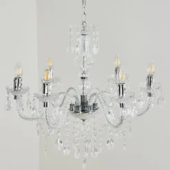 Luminaires Rustiques-hofstein Lustre Malmback Chrome, Transparent, 6 lumières