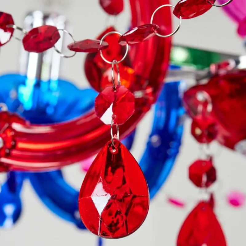 Luminaires Rustiques-hofstein Lustre Malmback Multicolore, Chrome, 5 lumières