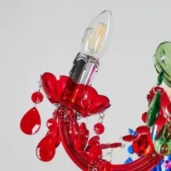 Luminaires Rustiques-hofstein Lustre Malmback Multicolore, Chrome, 5 lumières