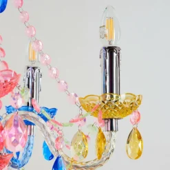 Luminaires Rustiques-hofstein Lustre Malmback Multicolore, Chrome, 5 lumières