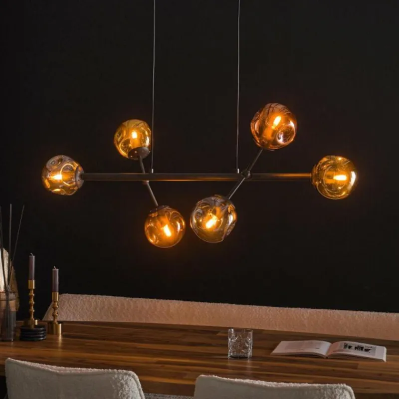 hofstein lustre Molucule Anthracite, 6 lumières