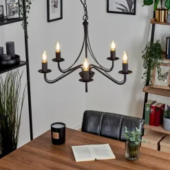 Luminaires Rustiques-hofstein Lustre Oulandou Noir, 5 lumières