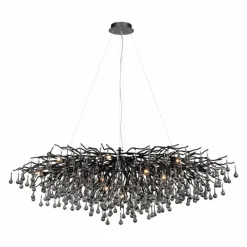 Suspension Verre Fumé-Luminaires Paul Neuhaus Lustre Paul Neuhaus ICICLE Noir, 15 lumières