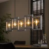 Lampes Vintages & Rétros-hofstein lustre Top Down Argent Oxydé, 5 lumières