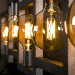 Lampes Vintages & Rétros-hofstein lustre Top Down Argent Oxydé, 5 lumières