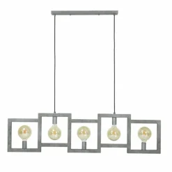 Lampes Vintages & Rétros-hofstein lustre Top Down Argent Oxydé, 5 lumières