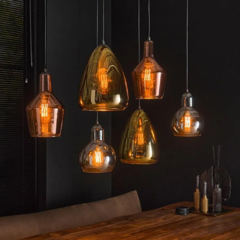 hofstein lustre Tricolore Noir, 6 lumières