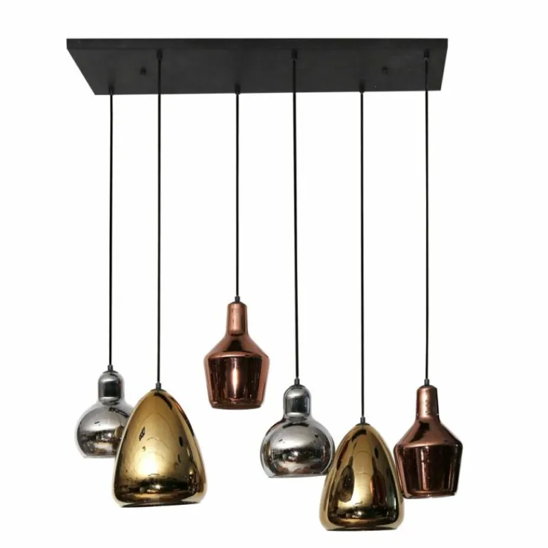 hofstein lustre Tricolore Noir, 6 lumières