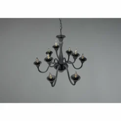 Luminaires Trio Lustre Trio Elsa Anthracite, 9 lumières* Lustres