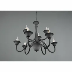Luminaires Trio Lustre Trio Elsa Anthracite, 9 lumières* Lustres