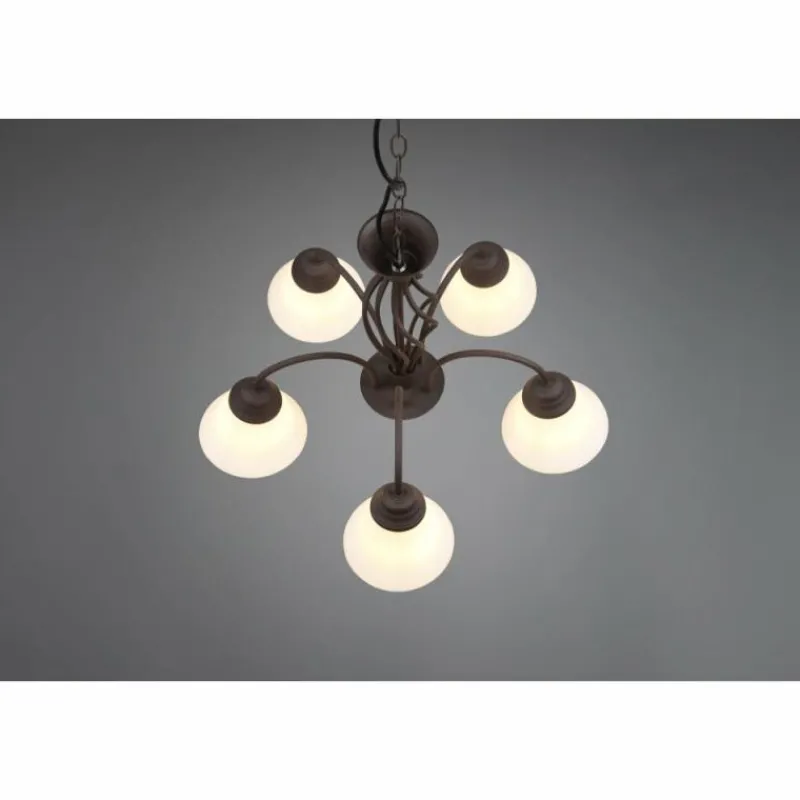 Luminaires Trio Lustre Trio-Leuchten Rustica Rouille, 5 lumières