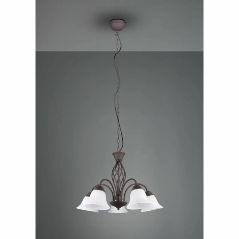 Luminaires Trio Lustre Trio-Leuchten Rustica Rouille, 5 lumières