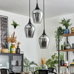 hofstein Lutarp Suspension, Suspension Noir, 3 lumières