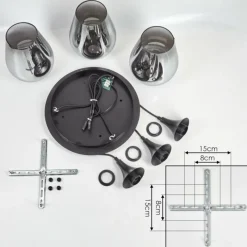 hofstein Lutarp Suspension, Suspension Noir, 3 lumières