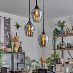 hofstein Lutarp Suspension, Suspension Noir, 3 lumières