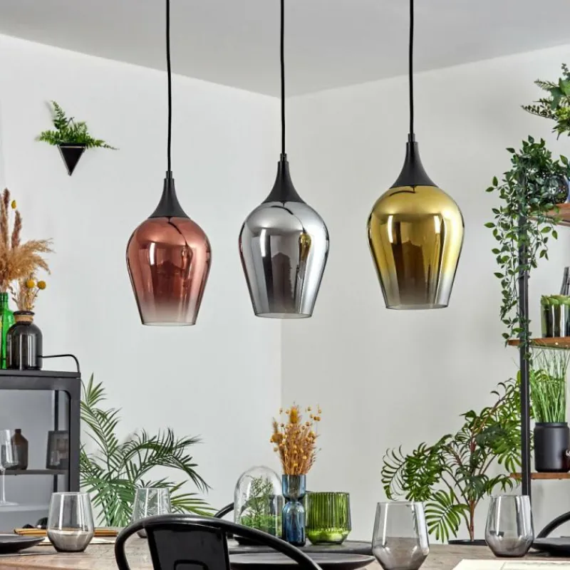 Lampes Dorées-hofstein Lutarp Suspension, Suspension Noir, 3 lumières