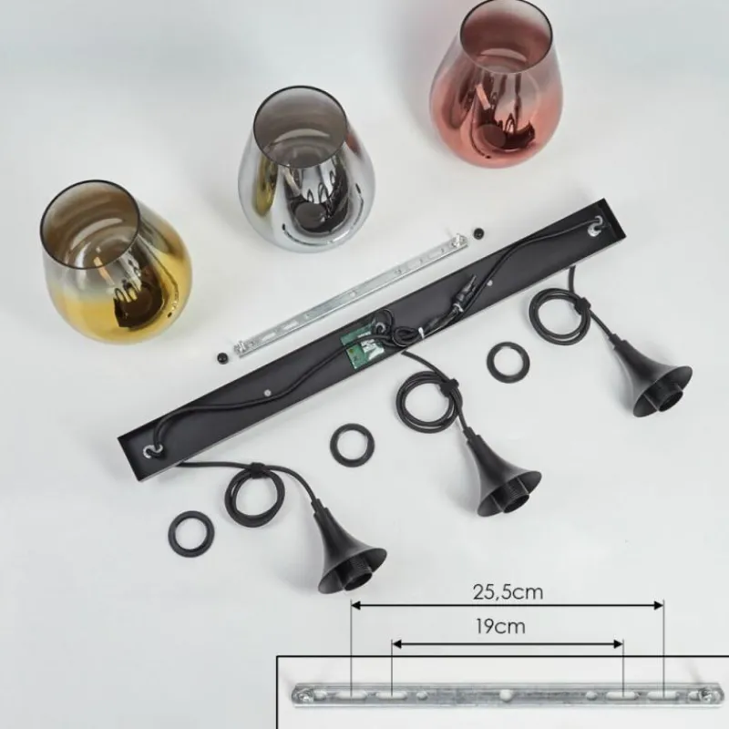 Lampes Dorées-hofstein Lutarp Suspension, Suspension Noir, 3 lumières