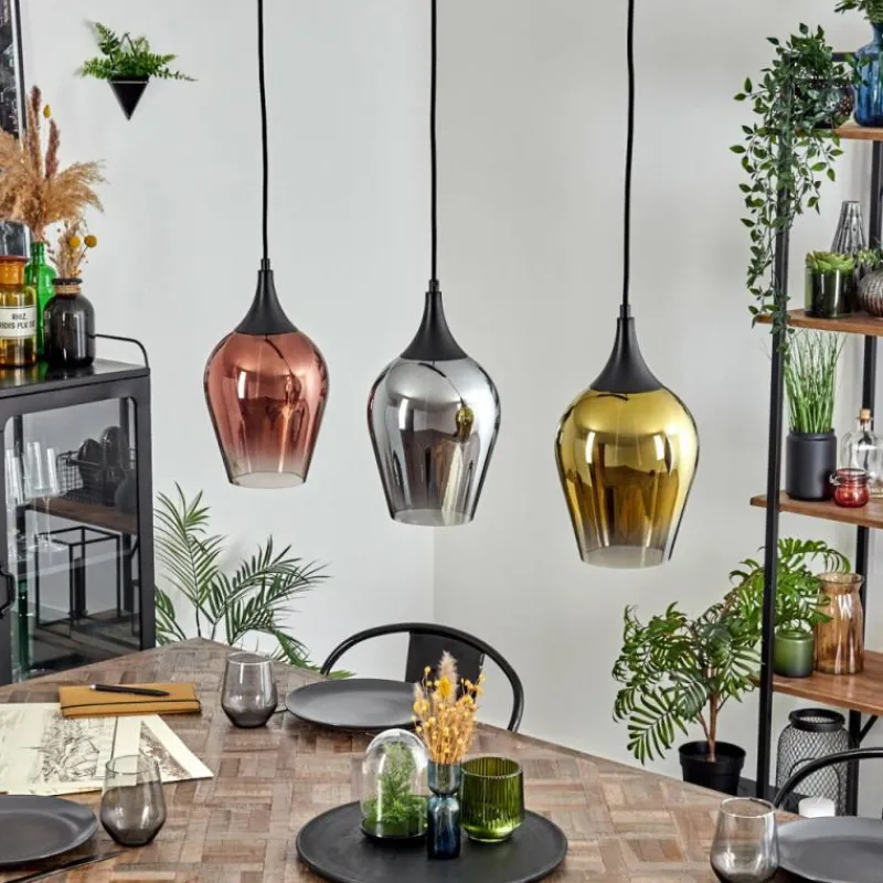 Lampes Dorées-hofstein Lutarp Suspension, Suspension Noir, 3 lumières