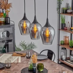 hofstein Lutarp Suspension, Suspension Noir, 3 lumières