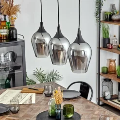 hofstein Lutarp Suspension, Suspension Noir, 3 lumières