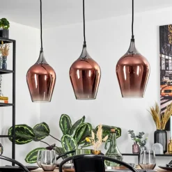 hofstein Lutarp Suspension, Suspension Chrome, Noir, 3 lumières