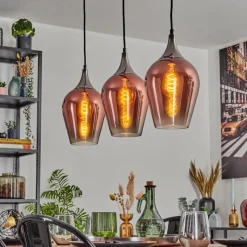 hofstein Lutarp Suspension, Suspension Chrome, Noir, 3 lumières